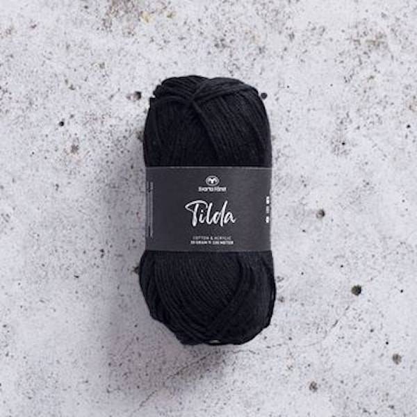 Tilda Garn Bomullsmix 50 g Black 01 Svarta Fåret