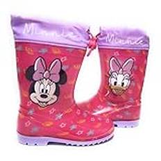 Disney Mimmi Pigg gummistövlar för flickor | Mimmi Pigg och Daisy gummistövlar | regnstövlar halkfri sula, Rosa, 30 EU