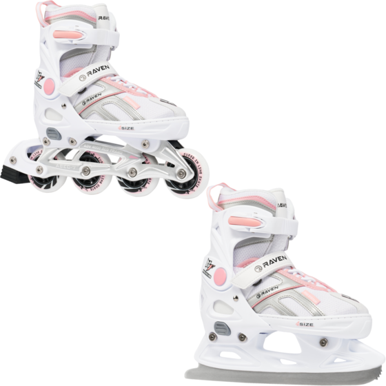 Raven 2in1 Pulse Inlines Vit / Rosa - 40-43