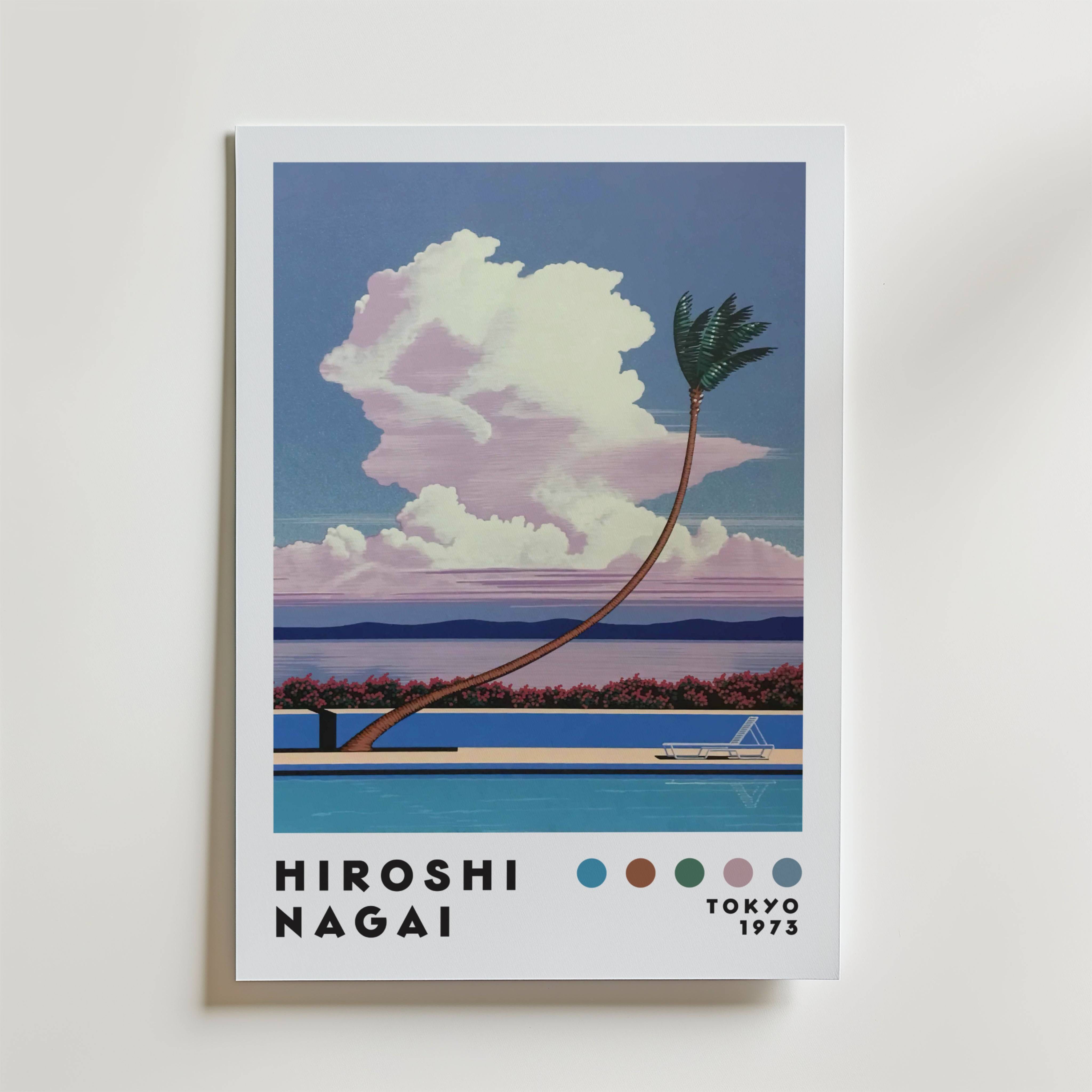 Hiroshi Nagai Cloudside Palm Poster - Fine Art Poster 13x18 cm Med passepartout