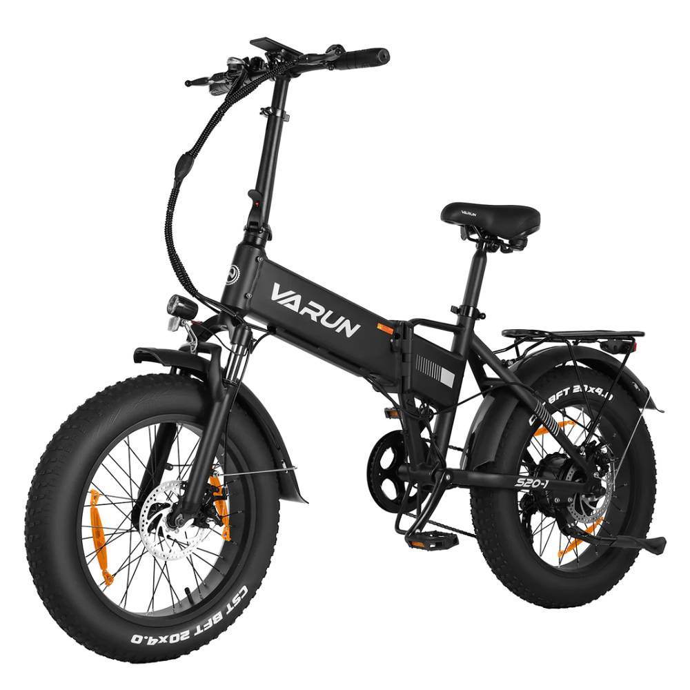 VARUN S20-1 Terrängviktig hopfällbar elcykel med framgaffelupphängning 20*4 tum breda däck Utomhus elektrisk cykel 48V13Ah 500W Bergselektrisk cykel g