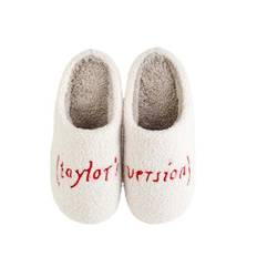 Taylor Swift Par Slippers Vintermode Inomhus Hushåll Varma Cotto, Kampanj -Sy Red 40-41