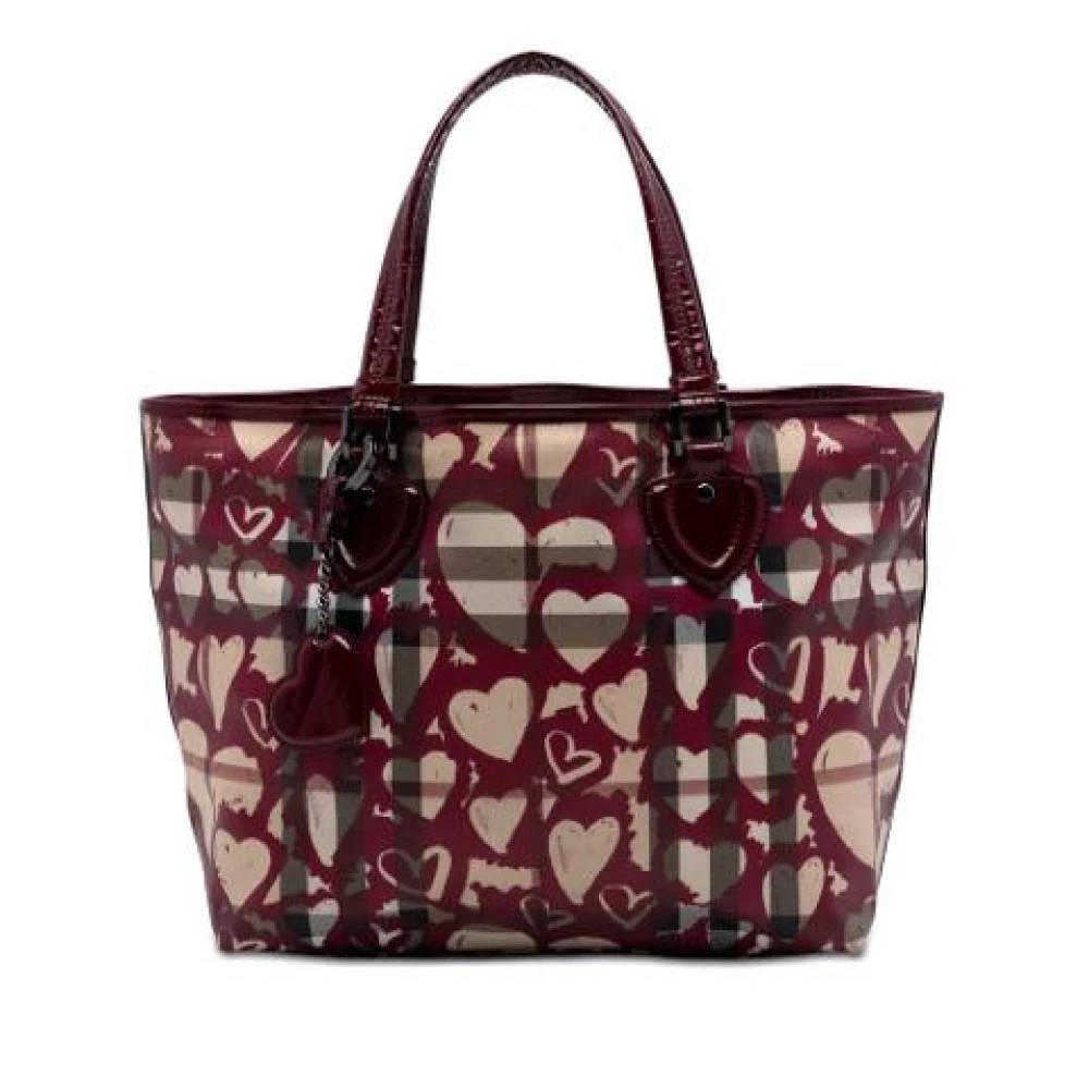 Burberry Vintage - Pre-owned Printed Coated Canvas Tote Vintage - Dam - ONE Size - Läder
