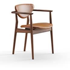 House of Finn Juhl - 109 Chair, Walnut, Leather Group 2, Nevada NV2488S Cognac - Spisebordsstole - Finn Juhl - Brun,Træ farvet - Læder/Træ