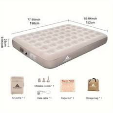 TEMU 1pc Outdoor Inflatable Bed Mattress Air Pad For Camping And Home Use Automatic Inflation Floor Mat