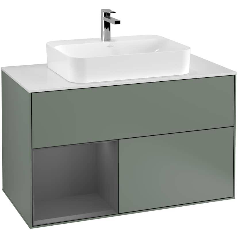 Tvättställsskåp Villeroy & Boch Finion med 2 Lådor Hylla och Bänkskiva för Ytmonterat Tvättställ