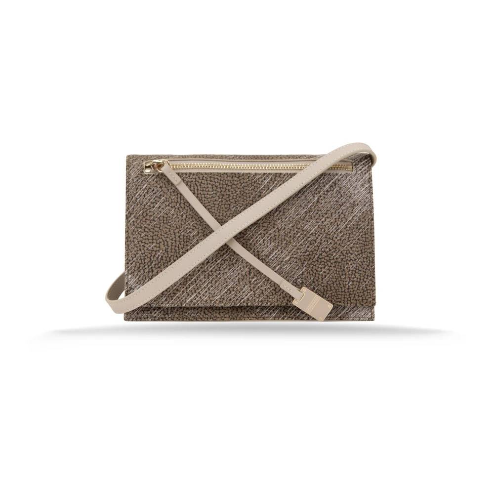 Borbonese Kvinders Skuldertaske Magnetisk Knap - Tasker - Dame - Beige - ONE SIZE - Uld