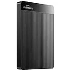 UnionSine Extern hårddisk 5 TB ultratunt bärbar extern hårddisk USB 3.0 HDD lagring kompatibel med PC, Mac, bärbar dator, Xbox, Xbox one, PS4 (svart) HD-006
