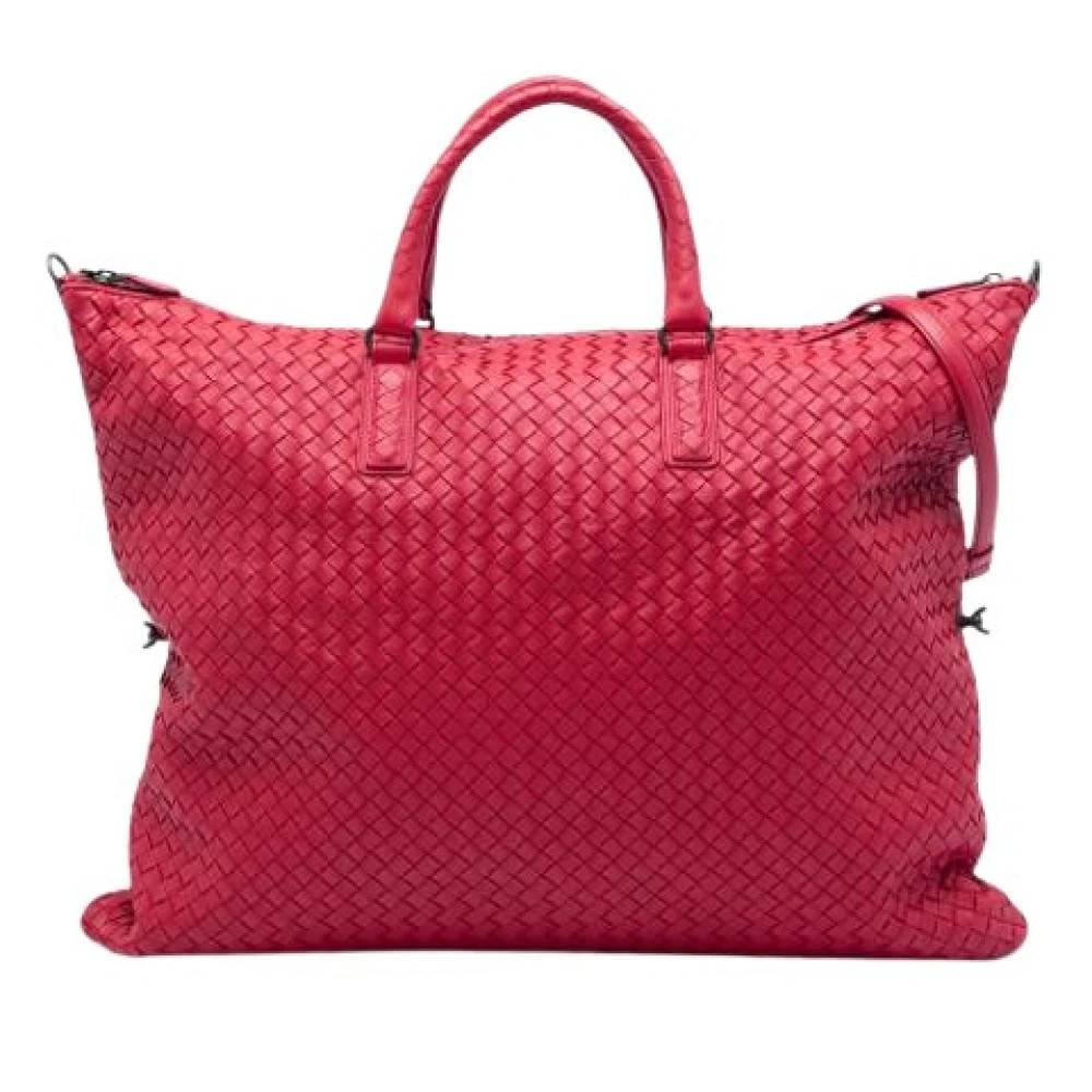 Bottega Veneta Vintage Pre-owned Vævet Læder Rejsetaske - Vintage - Dame - Rød - ONE SIZE - Læder