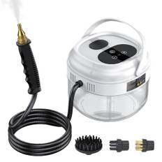 Pressurized Handheld Multi-surface Steam Cleaner with 3 Brushes and Extended Rod for Home Portable UK plug vit