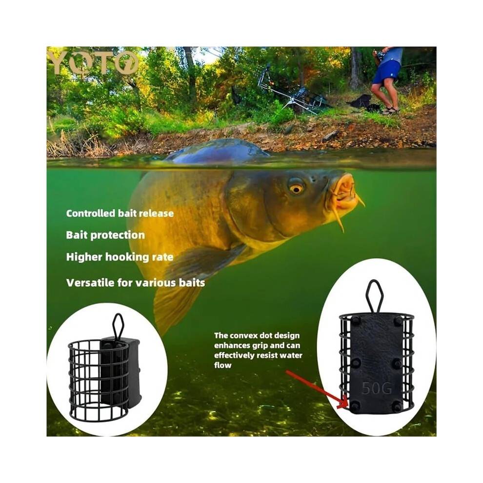 Viktad Fiskebetesbur - Ståltrådshållare för Karpfiske, Havsfiske, Reservoarfiske 50g