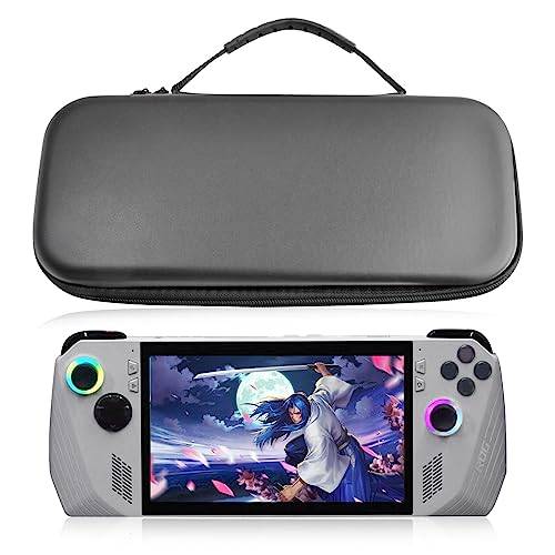 RUYI Väska kompatibel med ASUS ROG Ally 7 tum 120 Hz spelhandhållen, hård bärväska fodral för STEAM DECK/NS SWITCH OLED/NS SWITCH, skyddsfodral med nätficka för 10 spel, konsol och tillbehör