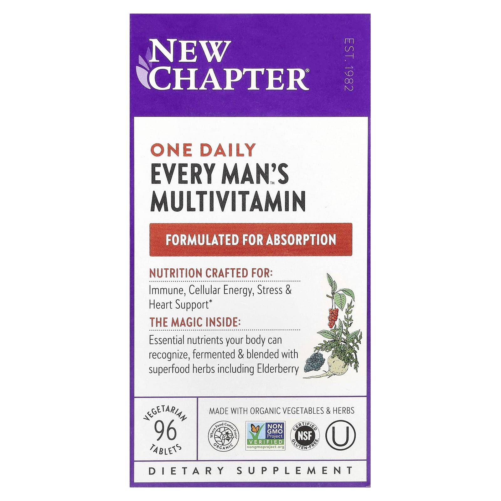 Every Man's One Daily, Whole Food Multivitamin, Veggie Tablets, 96 Tablets
