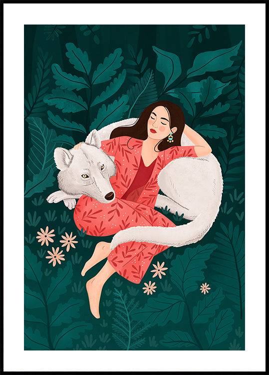 Polar Wolf Poster (100x140cm) - Plakater > Konstaffischer, Djur Posters, Illustrationsposters, Natur Posters