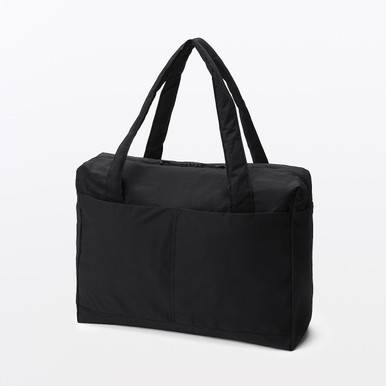 MUJI | Water-Repellent Recycled Nylon Packable Boston Bag - 18 L Black S
