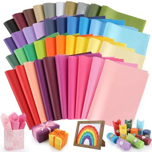 500 ark transparent papper färgglada, 40 färger glanspapper pyssel