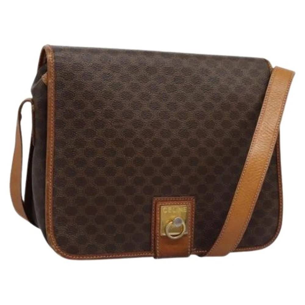 Celine Vintage Pre-owned Vintage Macadam Skuldertaske - Vintage - Dame - Brun - ONE SIZE - Uld