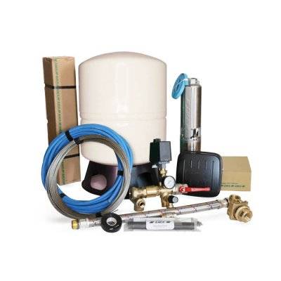 E.M.S Djupbrunnspumpspaket DX 3-05 4" 25 liter/min 230V djup 60 meter med hydropress i glasfiber 60 liter