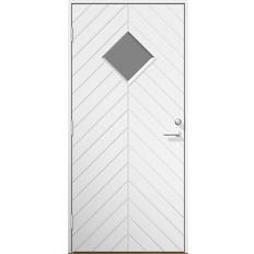 Dala Dörren Ytterdörr Dala Dörren Emil 990x1890mm vänster glas vit fiskben ab6324 (10x19)