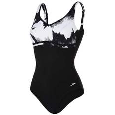 Speedo badedragt contourluxe sculpture til kvinder sort/hvid Str. S hvid