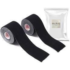 Taping Tape Kinesio Tape Kinesiology Tape 2 Rolls Muscle Joint Support Breathable Elastic Sweat Resistant 5cm x 5m (M&Boo) (Black)