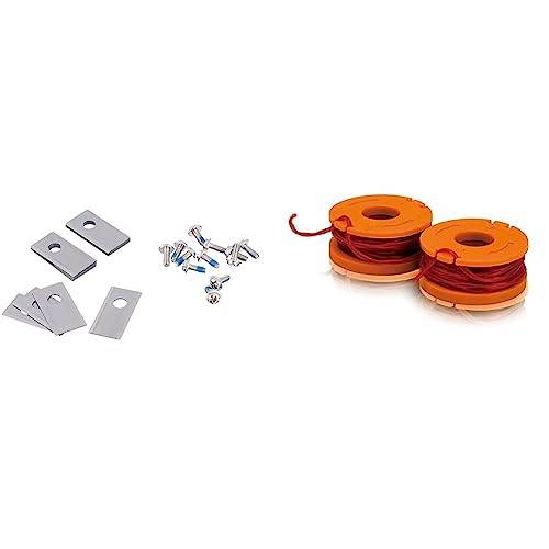 WORX WA0190 Landroid Ersatzmesser - original Ersatzklingen für alle Landroid Mähroboter & WA0004.1 Rasentrimmer Faden für alle 20V WORX Rasentrimmer – Langlebige Ersatzfaden Spulen– Ø 1,65mm