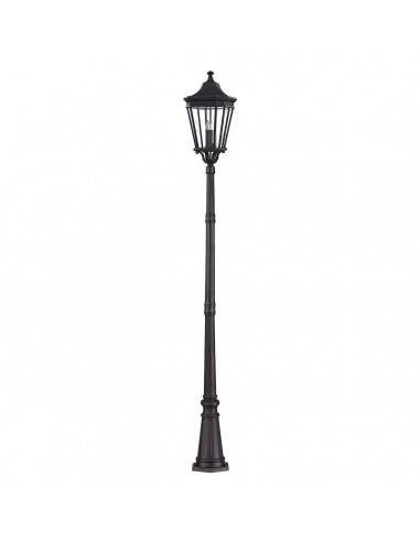 COTSWOLD LANE Udendørs lampemast i aluminium og glas H257 cm 3 x E14 - Sort/Klar