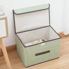 Fabric Foldable Storage Box With Lid, Household Clothes Organizer Box, Multi-Purpose Non-Woven Dust-Proof Storage Container