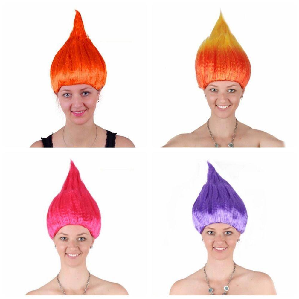 Synthetic Troll Wig Flame Cosplay Party Wig Carnival Halloween Colored Wig  Women