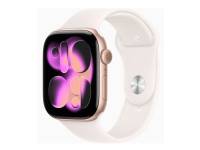 (ComputerSalg) Apple Watch Series 11 (GPS + Cellular) - 46 mm - roseguldaluminium - smart ur med sportsbånd - fluoroelastomer - lyserød - båndstørrelse: S/M - 64 GB
