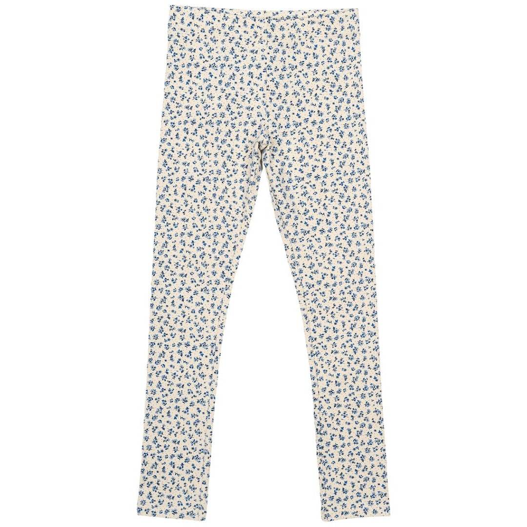 The New GOTS Leggings White Swan Big Flower White Swan Big Flower 9-10 Y Creme 9-10 år Piger