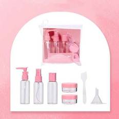Refillable Silicone Travel Bottles Set - Leakproof Squeezable Tubes For Shampoo, Lotion, Body Wash | Portable Toiletries Containers For Carry-On, Busi - Multicolor - 7pcs/set Pink,1pc Spoon + Funnel