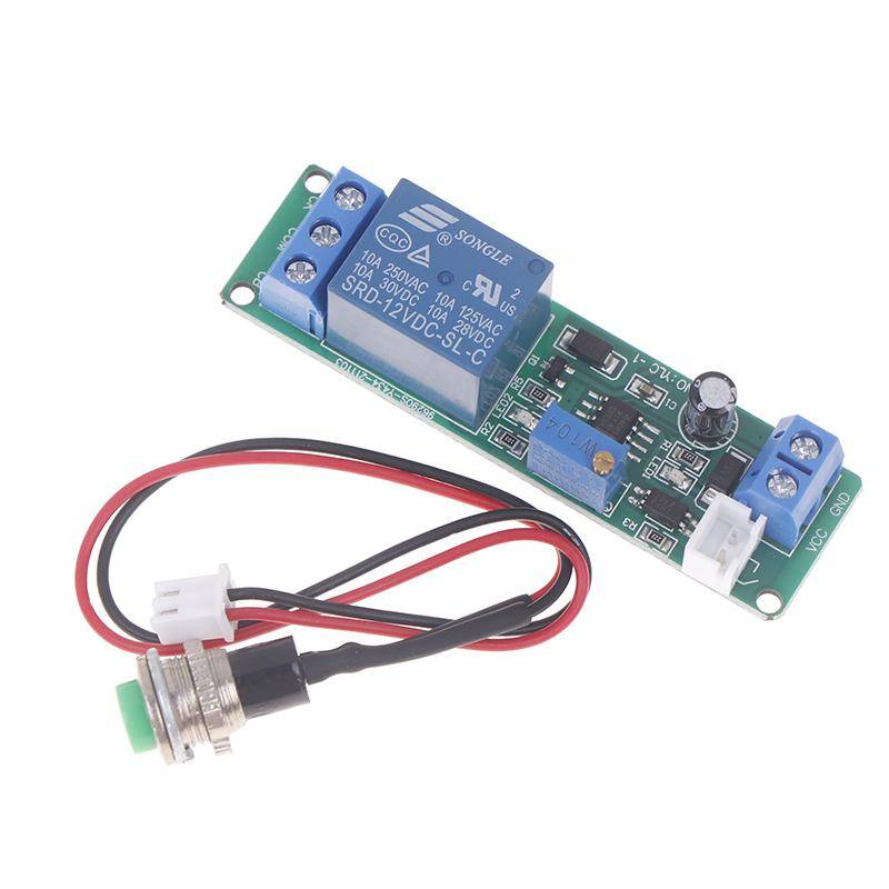 DC 12V Justerbar Timer Fördröjning Stäng Av Modul Tid Relay Tidbrytare 1~10Sek Fördröjd Avstängning Switch Modul grön