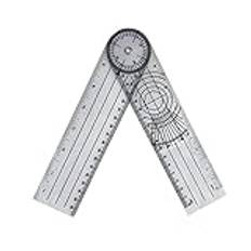 Vinkelmätningslinjal, 360 Grader Roterbar Flexibel Frostad PVC Halvtransparent Vinkelsökare Goniometer Snabbvinkel Gradskiva Mätverktyg