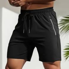 TEMU Men' Speed-dry Shorts With Drawstring Waist, Zipper Pockets - Beach, Swimming, Summer Outdoor Activities, Gym Training, Running, And Relaxation, Beach Party Shorts| Shorts|zippered Shorts