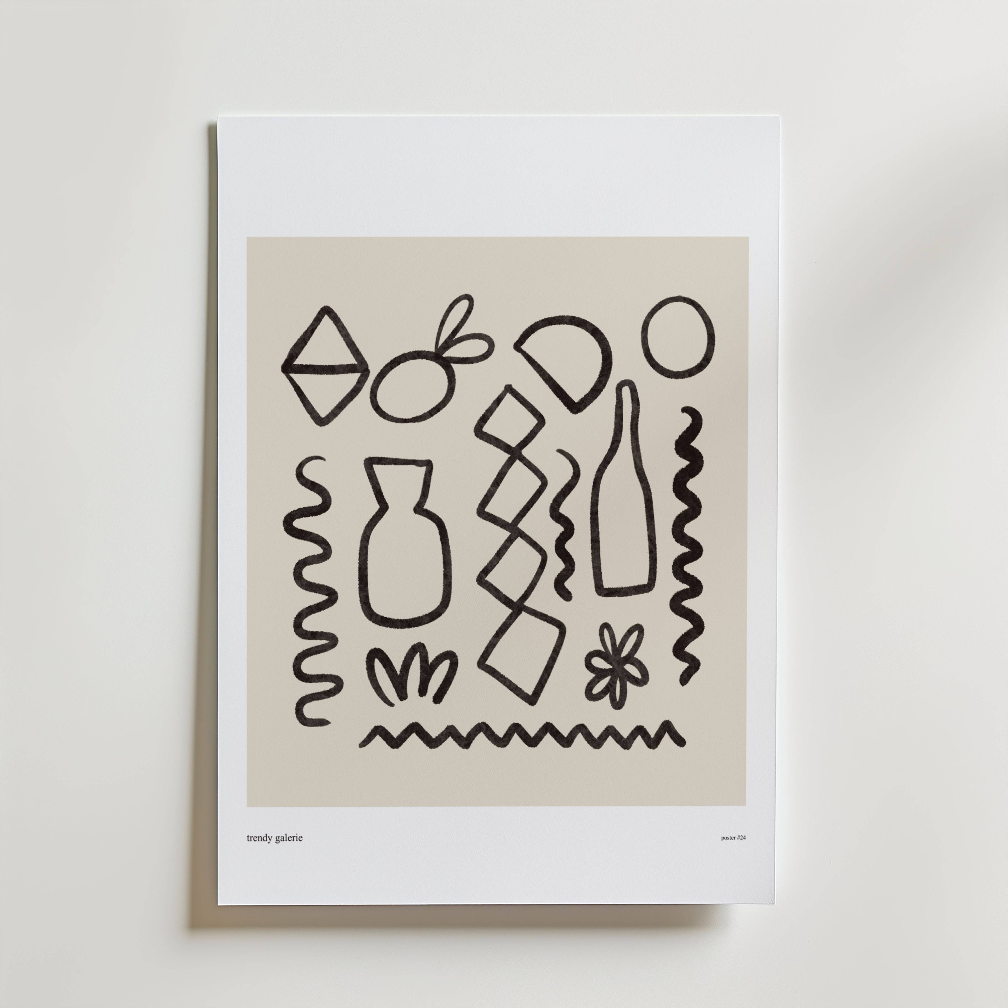 Organic Rhythm Poster - Fine Art Poster 13x18 cm