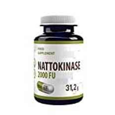 Nattokinase 100mg 120 Veganska kapslar 2000 FU, extraherad från fermenterade sojabönor, hög styrka, Gluten, GMO-fri