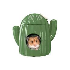 BUCATSTATE Keramikhaus für Hamster, Kaubares Versteck Tunnel in Kaktusform Großen Eingängen, Kühles Bett, ideal für den Sommer per Chinchilla, Ratte, Mäuse, Rennmäuse (L)