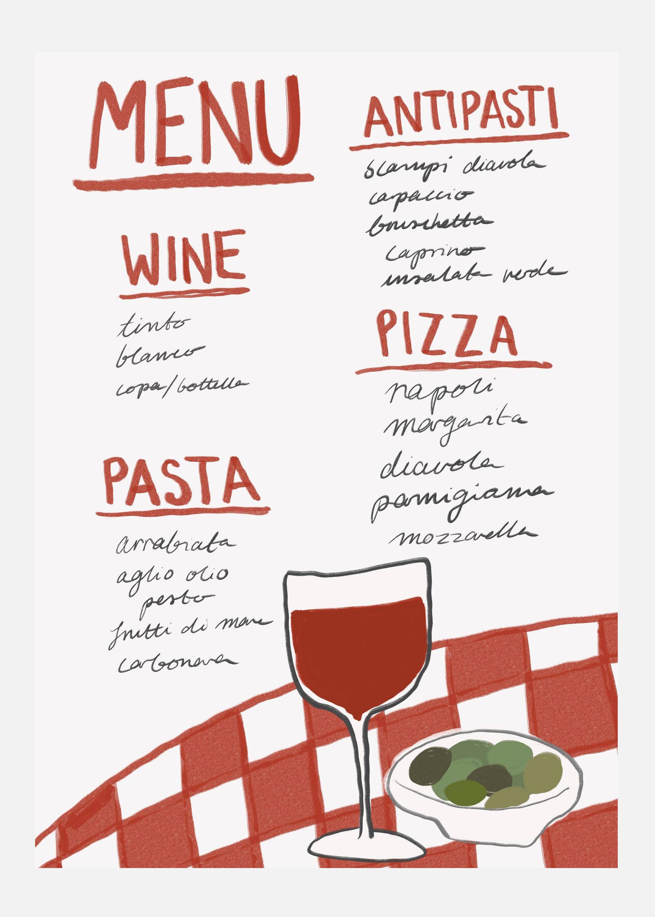 Italian Cuisine Delight Canvastavla (100x140 cm)