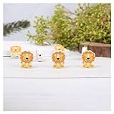 GreatRise 16 mm djurpärlor, träpärlor med djurform, runda leopardträpärlor, solida färger, träkulor, djurmotiv, lösa pärlor, zebramärlor för snoddarmband, halsband, lejon 16 mm x 50 stycken