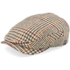 CTH Ericson - Beige flatcap Keps - Harris Tweed Glen Check Beige Flat Cap @ Hatstore