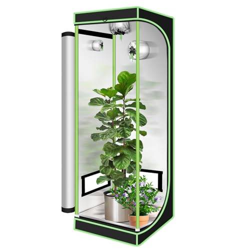 Ansobea Growtält, 60 x 60 x 180 cm, odlingslåda, 600D oxfordodlingstält, ljustätt och vattentätt, växtskåp, luftigt växthus, growroom för hemmagrowing, inomhus odling