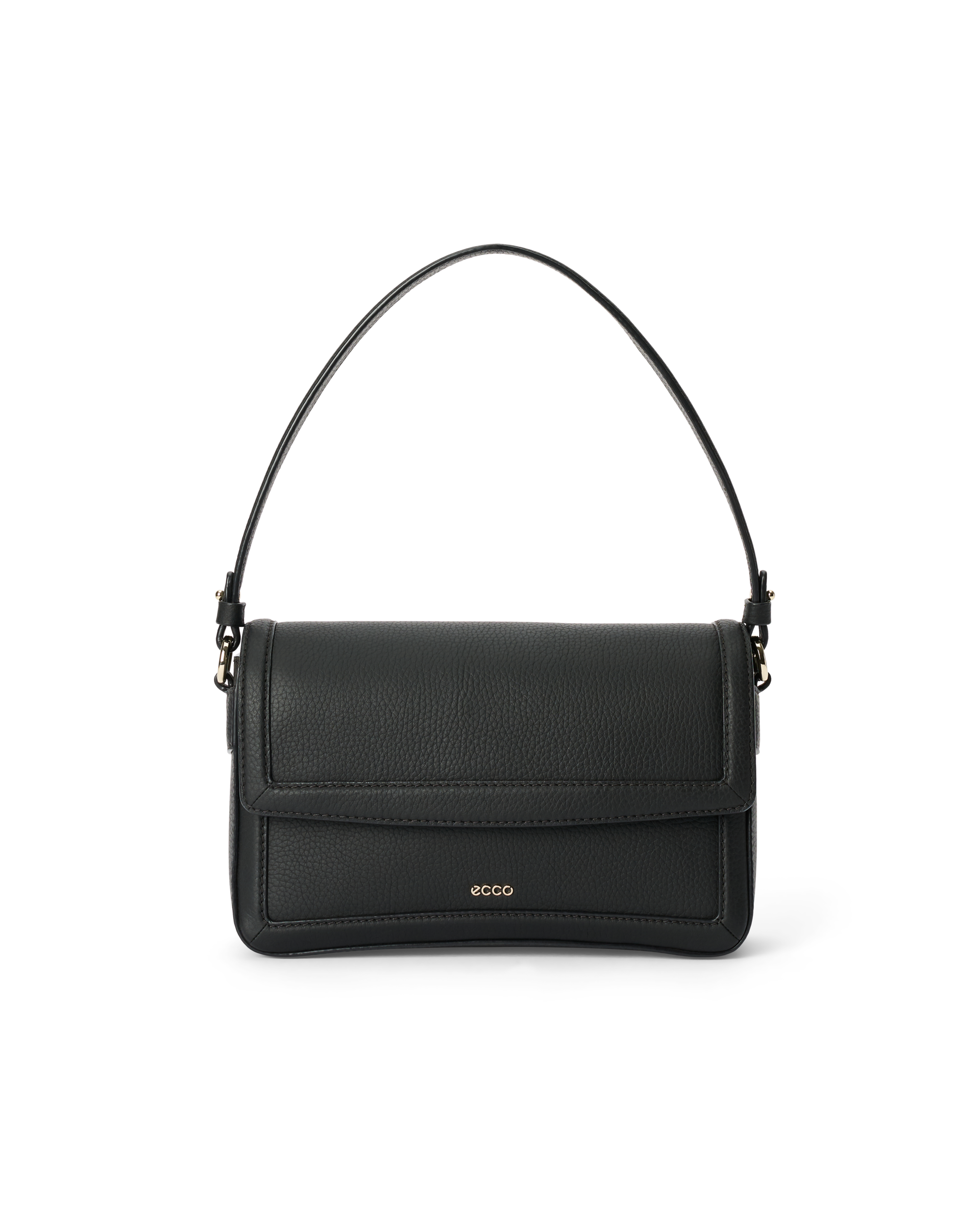 ECCO Pinch Bag - Crossbody lædertaske med opadbuet bund til damer - Sort