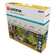 Gardena Micro-Drip-system droppbevattning paket för terrass (30 växter): Startpaket redo att användas direkt, vattenbesparande bevattningssystem, enkel & flexibel anslutningsteknik (13400-20)