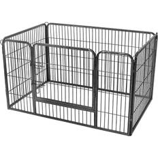 Metal Hundebur 122x80x70 cm Med Låge - Firkantet Grå