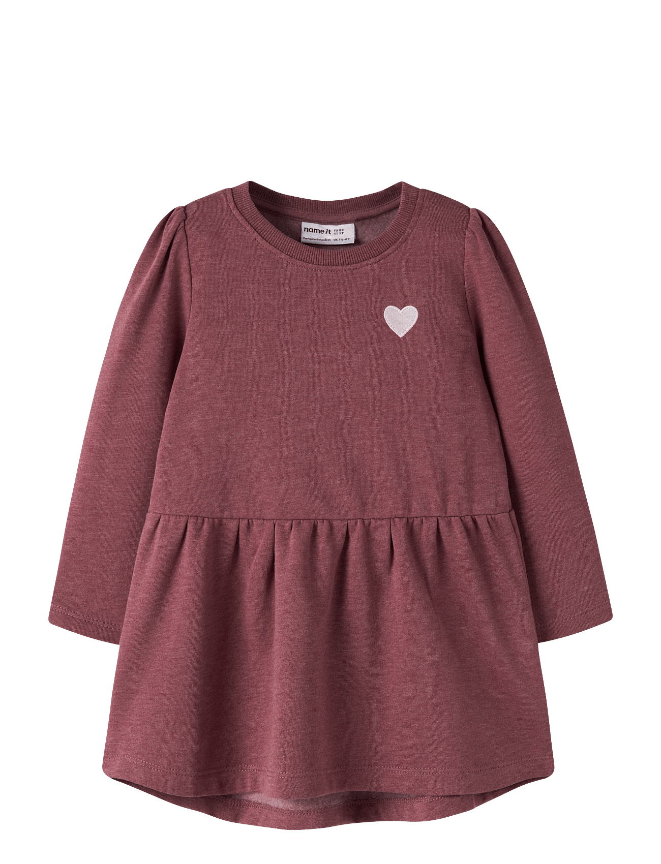 name it Nmfvima Ls Swe Dress Bru - Burgundy - 110