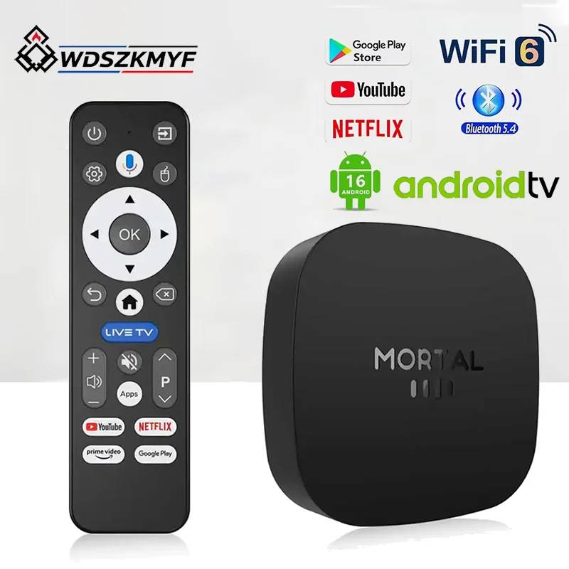 T1+ Smart TV Box Android 16.0 RK3518 Quad Core 4K/8K UHD Media Player 8GB+128GB Dual WiFi6 Streaming Box Support Netflix YouTube