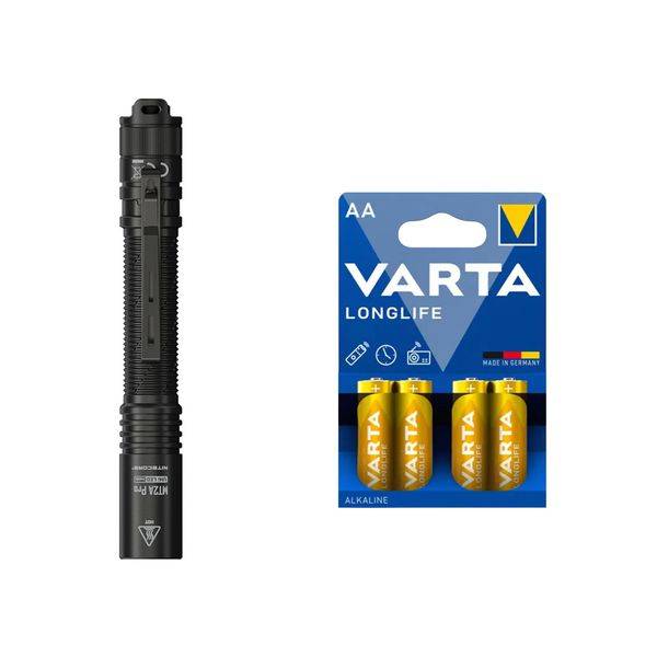 Ficklampa NITECORE MT2A Pro - 1000 lm / 143 mm / Laddbar / 2 x AA, Nitecore MT2A Pro + 4 st Varta Long Life AA-batterier