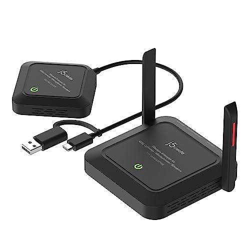 j5create Wireless Extender för USB-webbkamera/mikrofoner/högtalare, fungerar med Windows och Mac, inte för TV och USB-mus/tangentbord (JVW120)