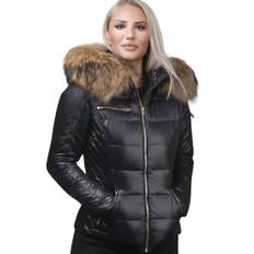 Rita Lustrous - Faux Fur - Black/Natural/Gold / 34